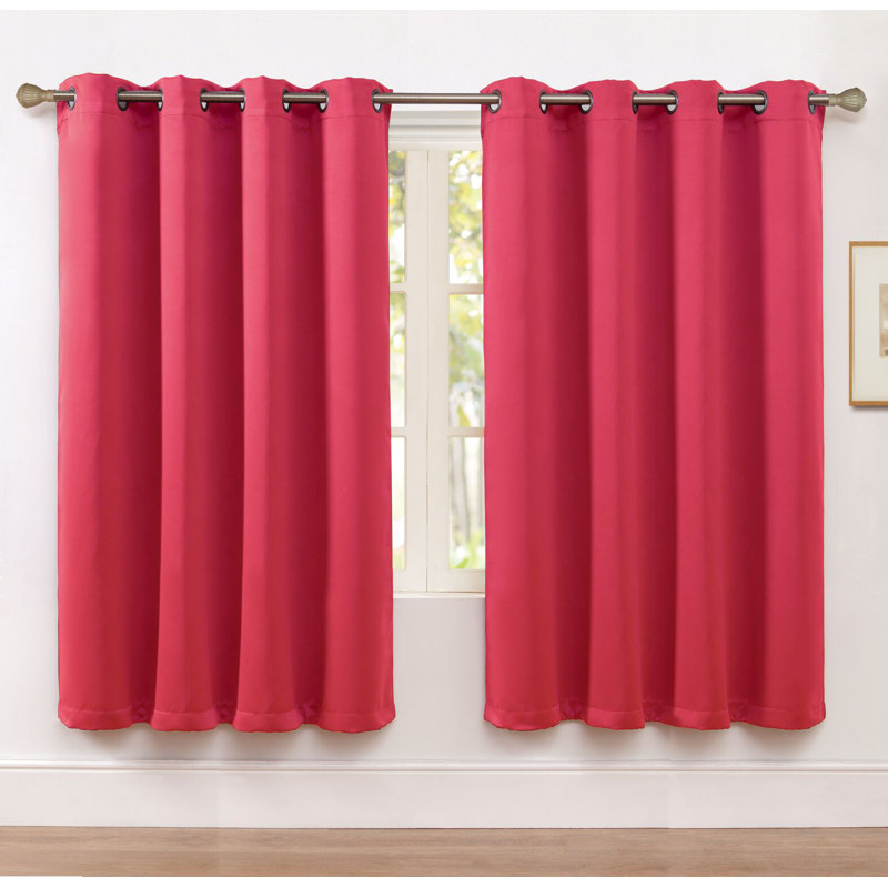 Karn Blackout Curtain Pair, 52" W x 63" L, Pink