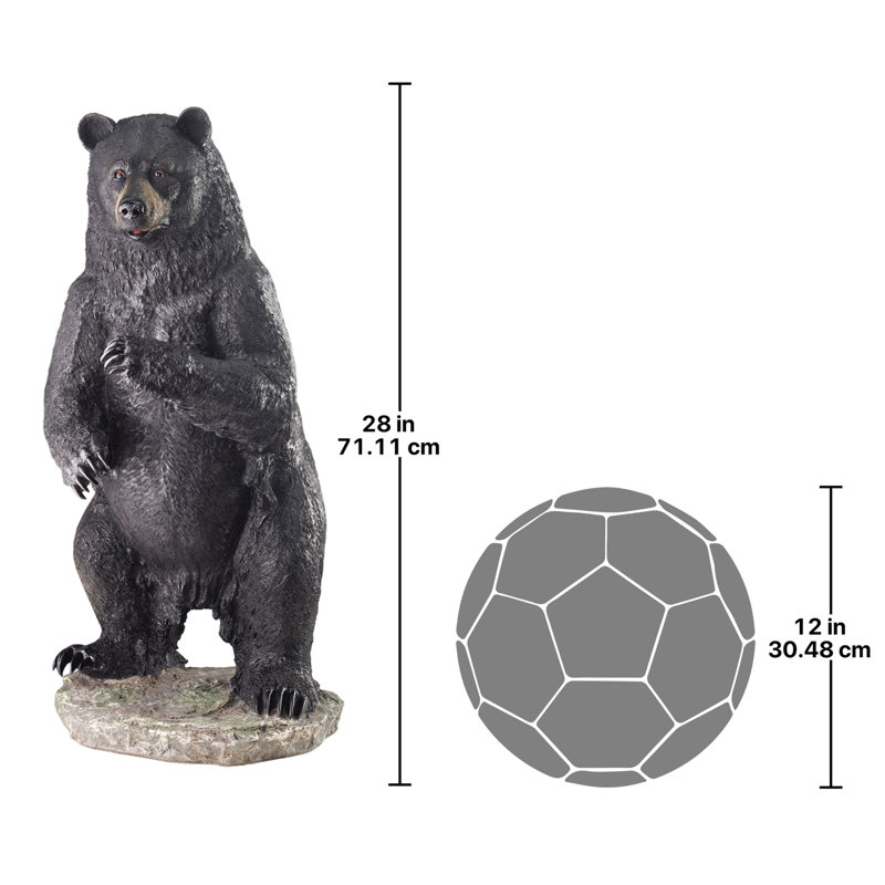 Statue de pêche pour les problèmes bear, H 28 po x l 15 po x p 13 po