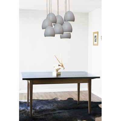 Lustre en forme de dôme à 8 ampoules avec détails en corde