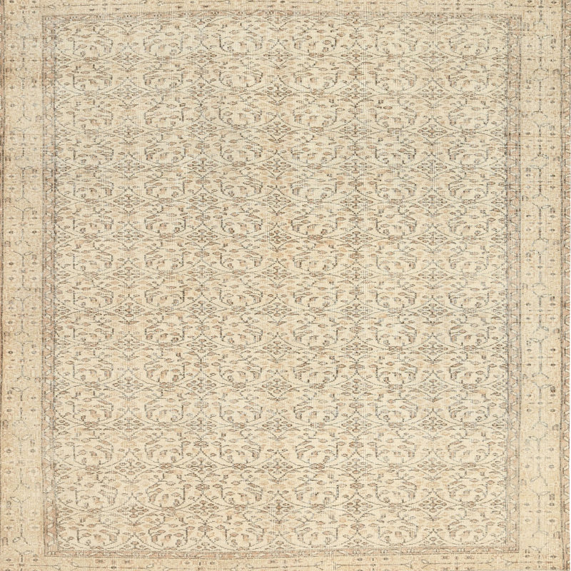 Tapis beige contemporain, Carré 8 pi