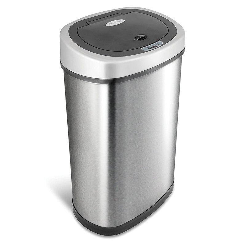Poubelle de 13,2 gallons en acier inoxydable à capteur de mouvement Nine Stars