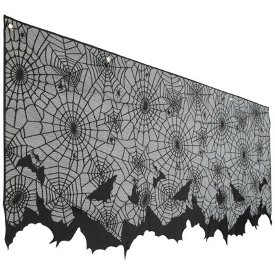 Spider Webs And Bats Halloween Valance Decoration