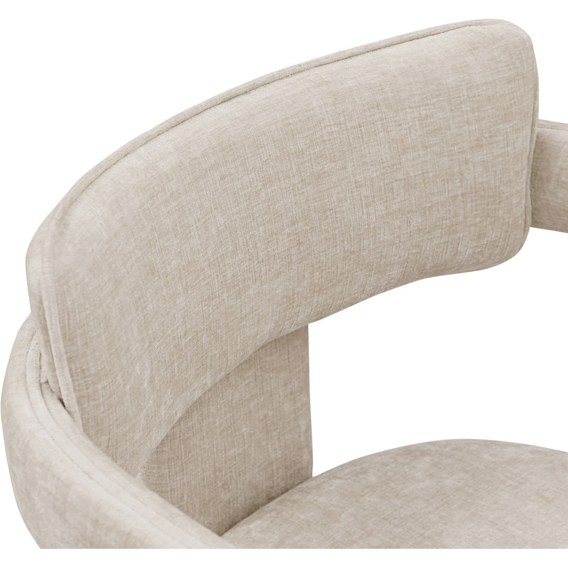 Chaise en chenille Exilda, Tissu chenille beige
