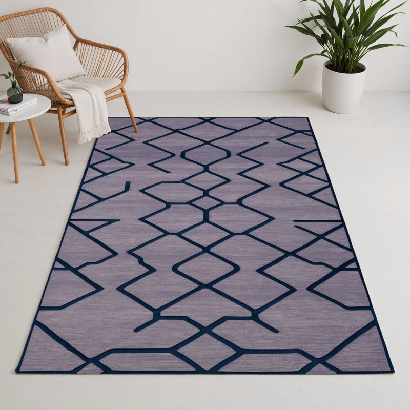 Tapis mauve intérieur et extérieur Trellis, Rectangulaire 3 pi x 5 pi