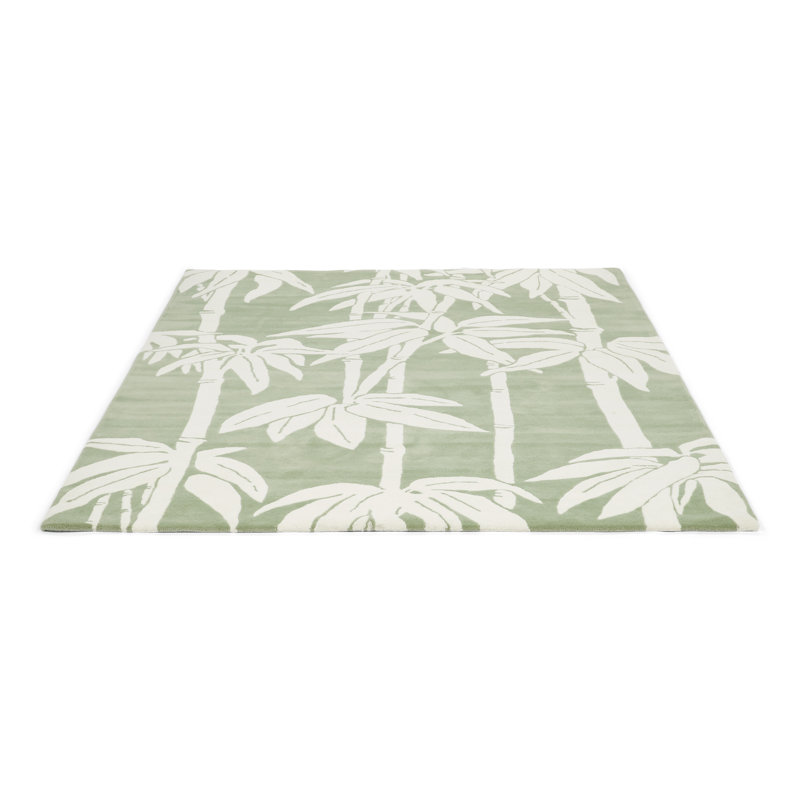 Wool Floral Area Rug, Rectangle 3'11" x 5'11"