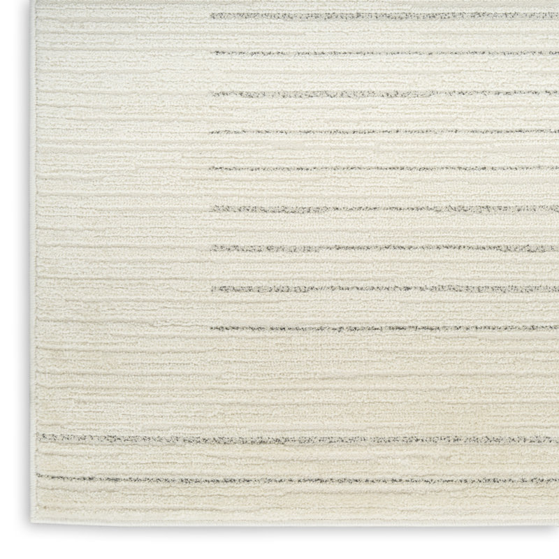 Ebern Designs Bonnert Ivory Grey Modern Indoor Rug, Rectangle 3'11" x 5'11"