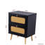 Table de chevet 2 tiroirs en rotin