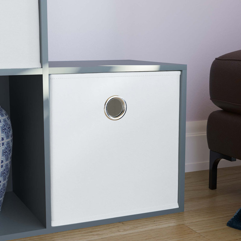 Penhook 128cm H x 128cm W Cube Bookcase, White, Grey