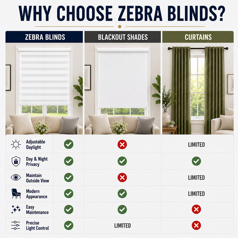 Zebra Blinds for Indoor Windows Roller Shade, l 46 po x L 78 po, Crème