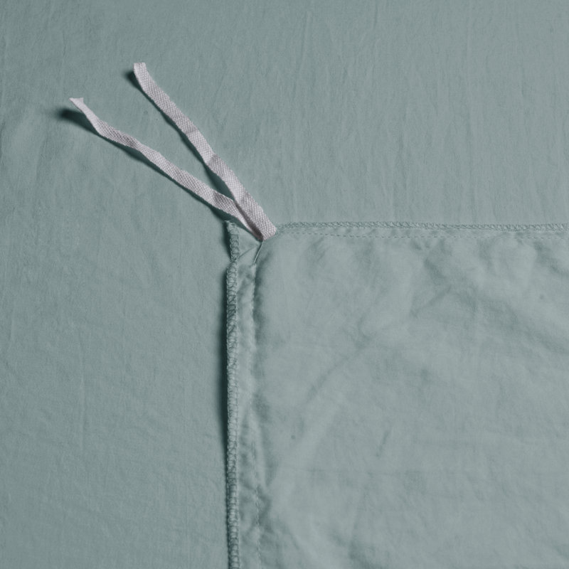 Super Soft Crinkle Washed Microfiber Duvet Cover Set, King/Cal.King Duvet Cover + 2 Pillowcases, Dusty Mint