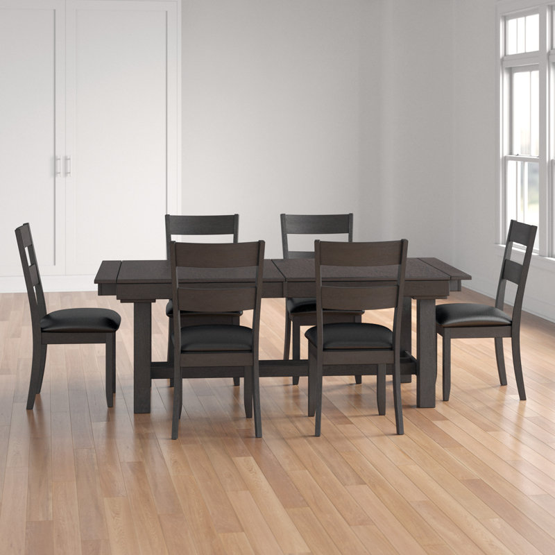 Schoenberg Extendable Solid Wood Top Four Leg Base Dining Set