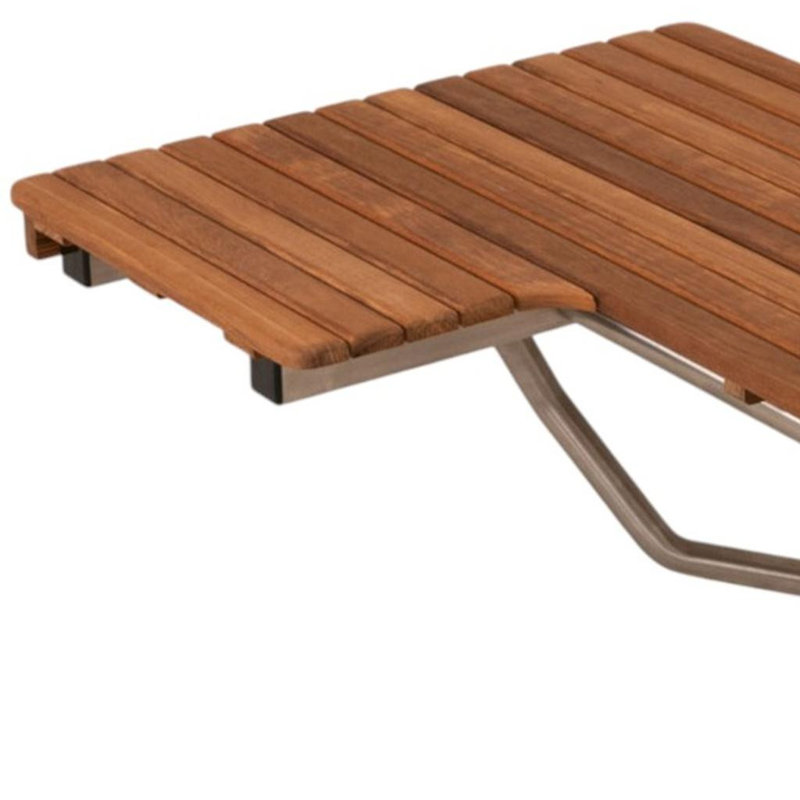 Banc de douche rectangulaire en teck brun 14 po x 32 po