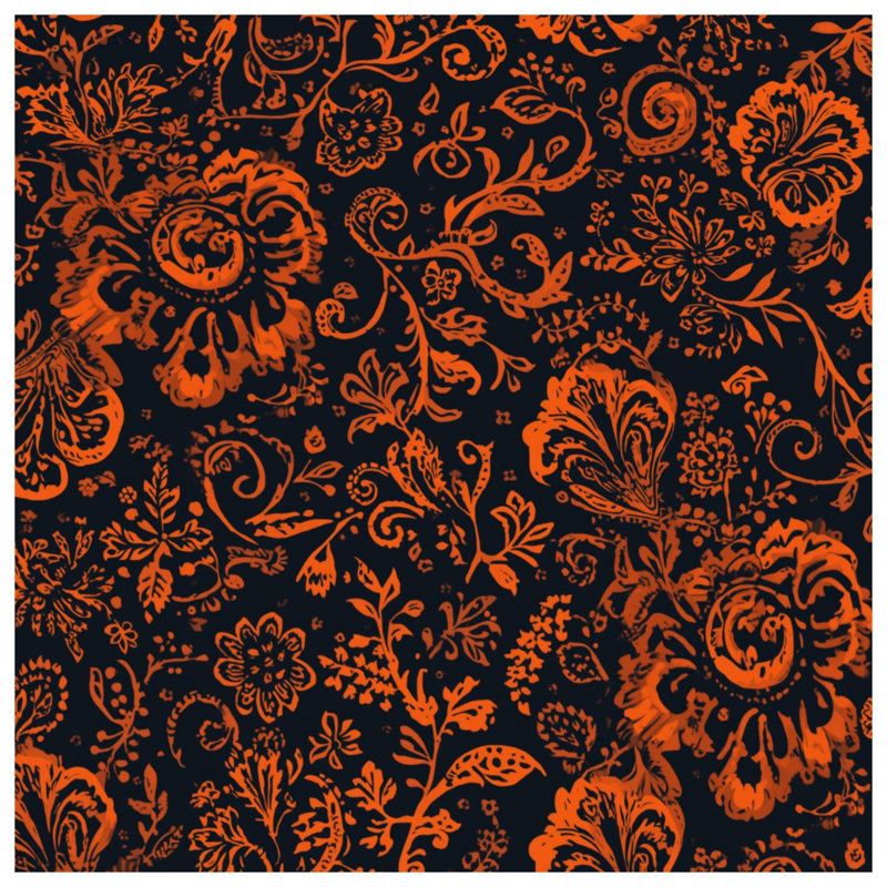 Coussins décoratifs à motif floral orange, 20 x 20 pouces