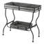 A 32X15x31" Galvanized Iron Tray Table For Deck Boxes And Patio Functionality In Style, Two Trays With Handles, 18.3 Lbs, Assembly Needed As An Accent Different Decor, Handled Trays,