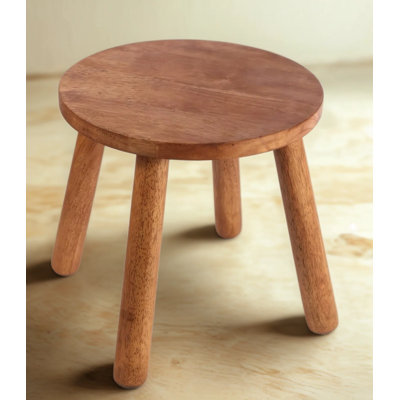 Solid Wood Round Step Stool - Multi-Purpose Plant Stand, Side Table, And Footstool For Kitchen, Bathroom, Living Room, And Bedroom