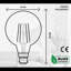 Bayonet Vintage LED Bulb, Edison G95 4W B22 LED Filament Dimmable Bulb, Warm White 2700K Amber Glass 450 Lumen, Old Fashioned 90% Energy Saving Pack of 6