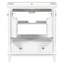 Meuble-lavabo de salle de bain 30 po - Bois massif et planche avec lavabo central et tablette de fabrication moderne-346271144