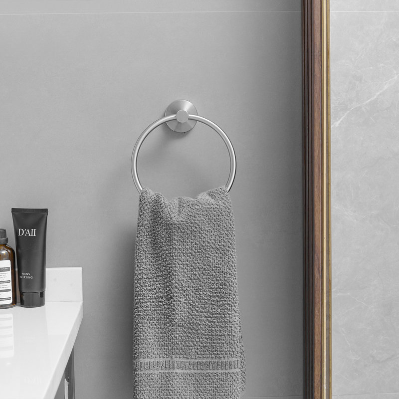2-Piece Bath Hardware Set With Towel Ring Toilet Paper Holder Toilet Paper Roll Holder, Brushed Nickel