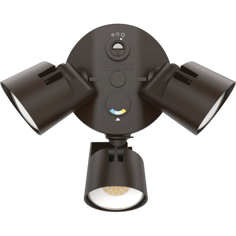 Dark Bronze Industrial LED Security Floodlight with Adjustable Heads
