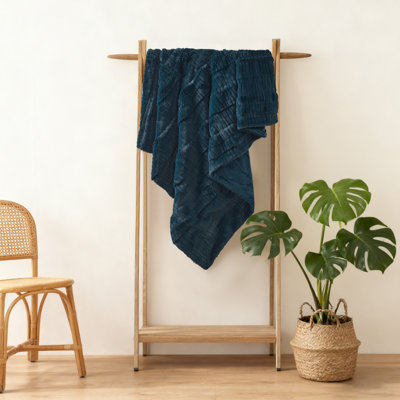 Sculpted Stripe Faux Fur Throw