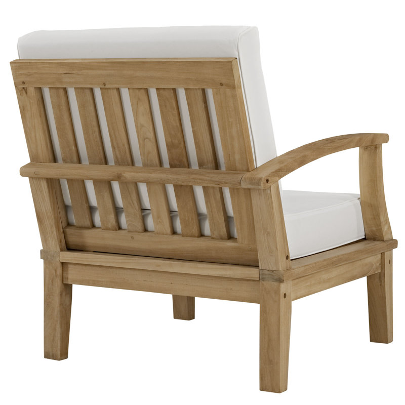 Ensemble de conversation modulaire en teck avec coussins 10 pièces Marina, Blanc