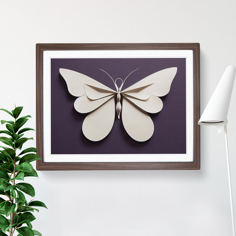 Luxurious Butterfly - Framed Print, 46cm H x 64cm W x 2cm D, Walnut