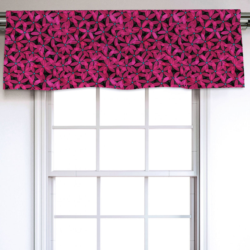 Sateen Floral Ruffled Window Valance