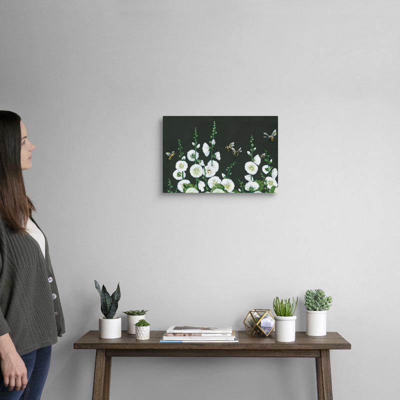 " Bees " Painting Print, Wrapped Canvas, 12" H x 18" W x 1.25" D