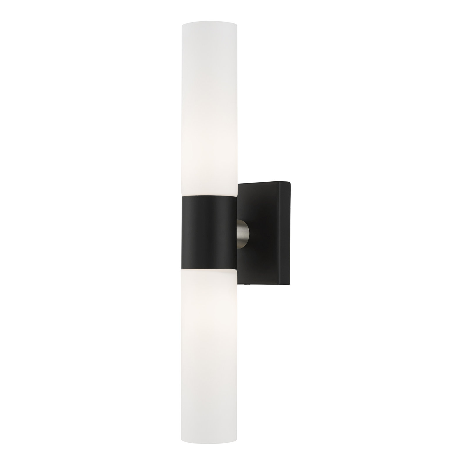 Cailum 2-Light Dimmable Vanity Light, Black/Brushed Nickel