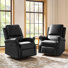 Fauteuil inclinable manuel pivotant traditionnel en cuir de 38 po Philip (ensemble de 2)