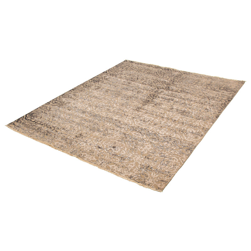 Tapis décoratif en laine noué à la main de conception unique 8 pi 2 po x 10 pi 1 po noué à la main New Age