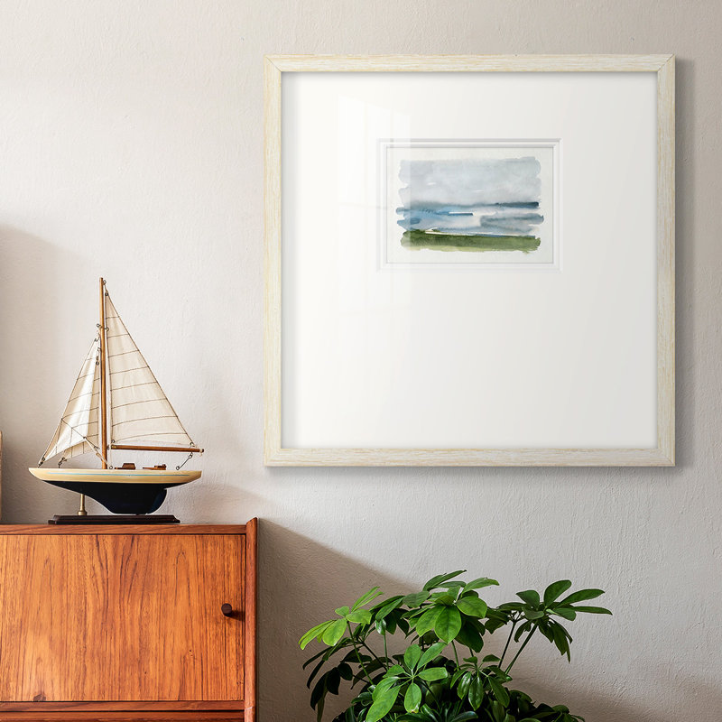 " Coastline Splash II " Painting Print, 17" H x 17" W x 1.25" D, Gray