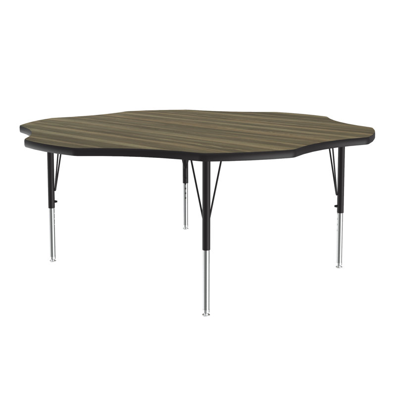 Laminate Adjustable Rectangle 6 Students Activity Table, Colonial Hickory