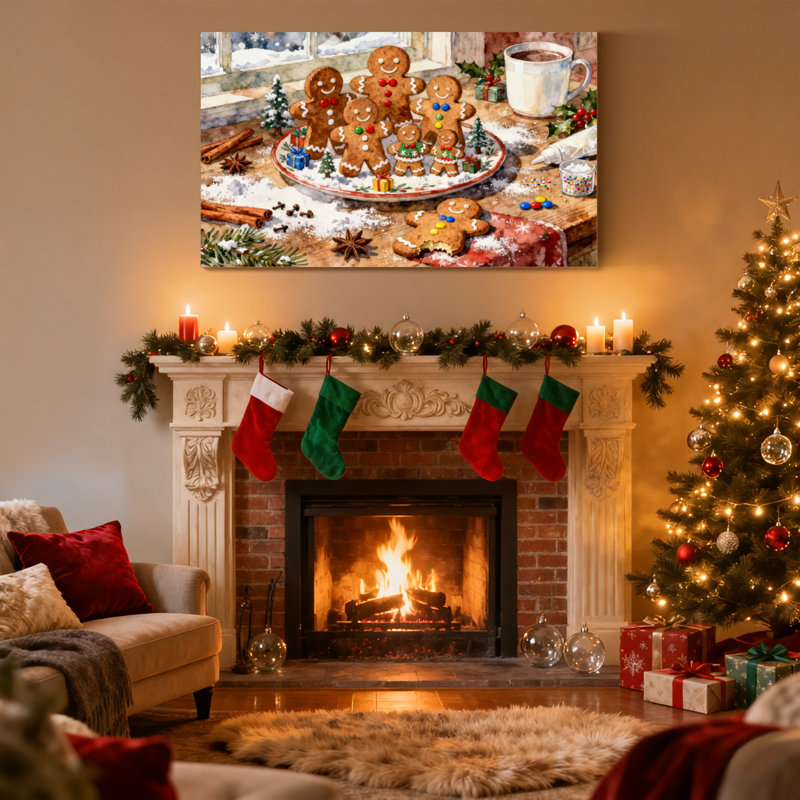 Ensemble de 3 reproductions d'art sur toile de Noël, H 20 po x l 30 po