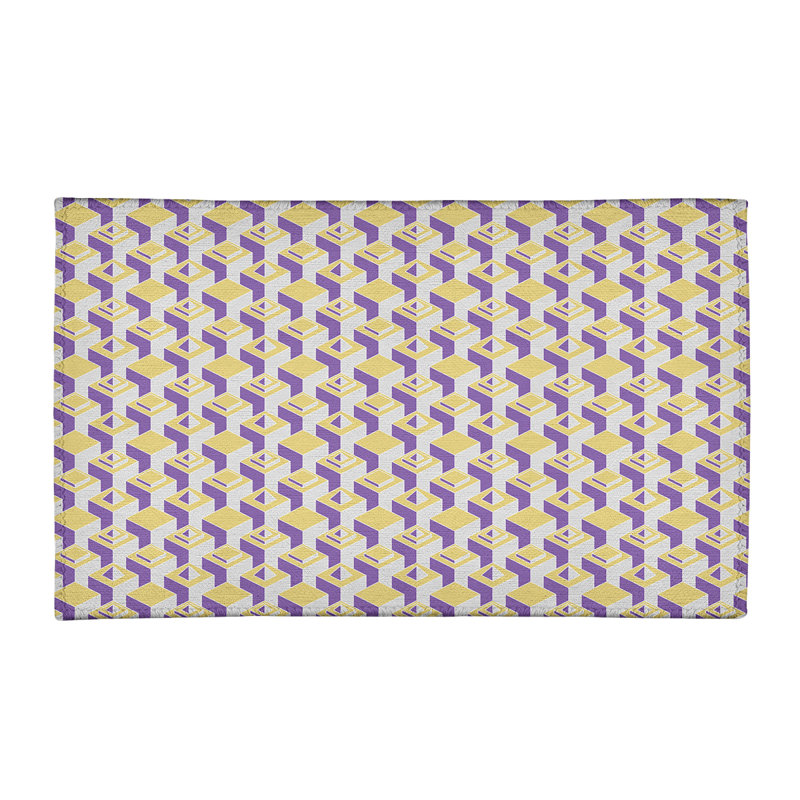 Tapis mauve/jaune/mauve clair skyscrapers, Rectangle 5 pi x 7 pi