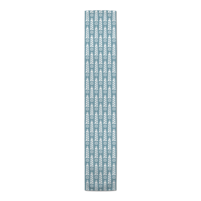 Chemin de table rectangulaire Allateef, 90 po x 16 po, Bleu clair