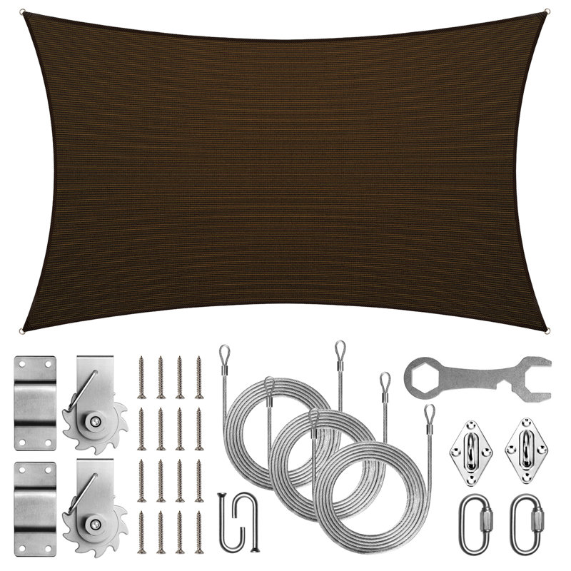 Voile d'ombrage Amgo, Brun, 12 pi x 18 pi