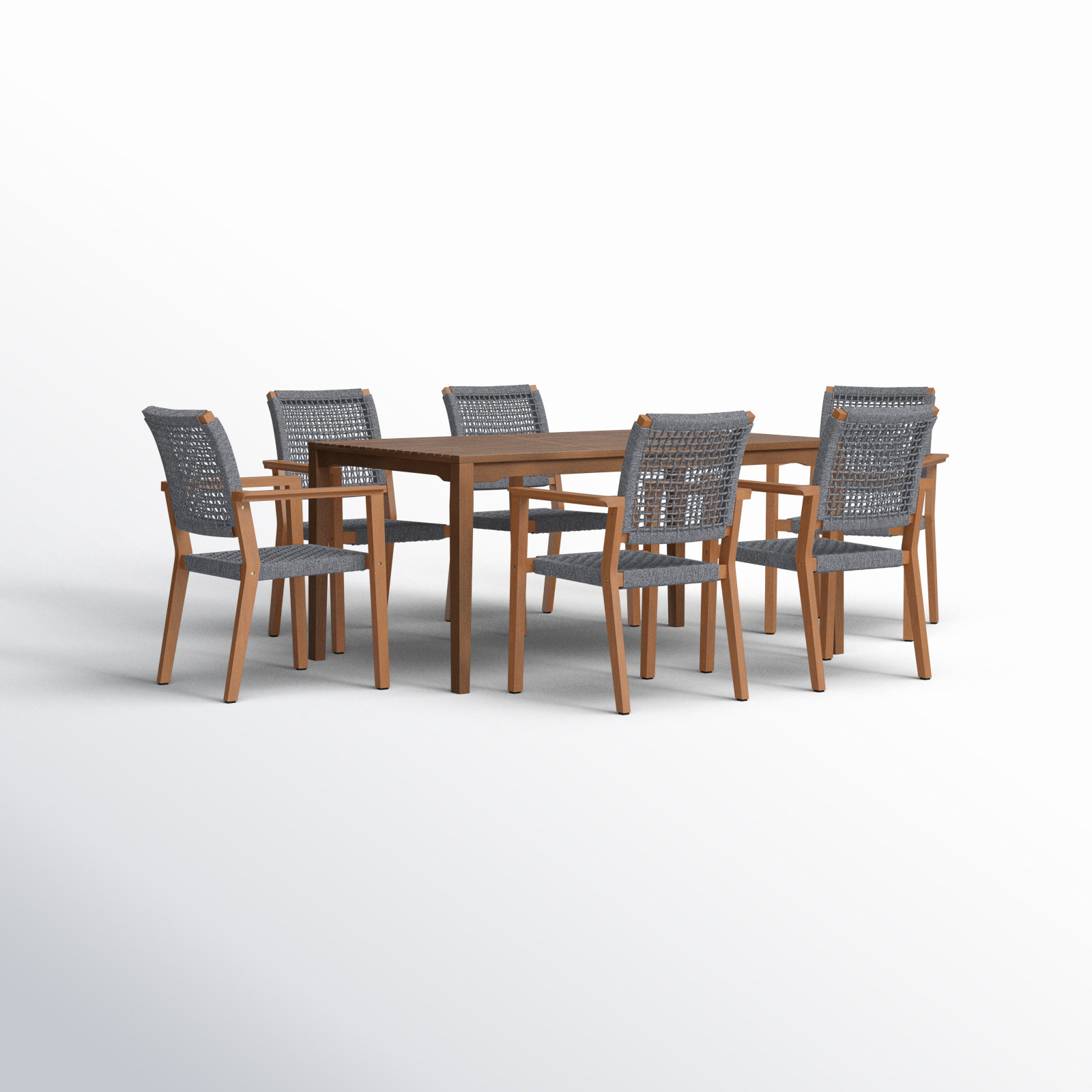 Fleur 64'' Rectangular 6 - Person Outdoor Dining Set
