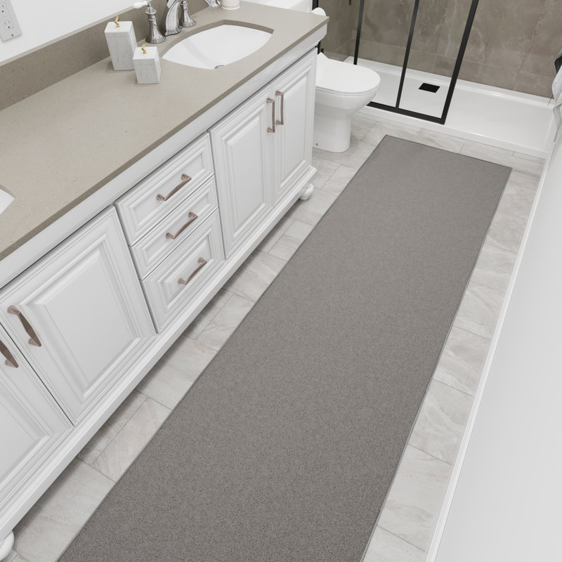 Ottohome Gray Runner Rug, Runner 2'7" x 9'10", Gray