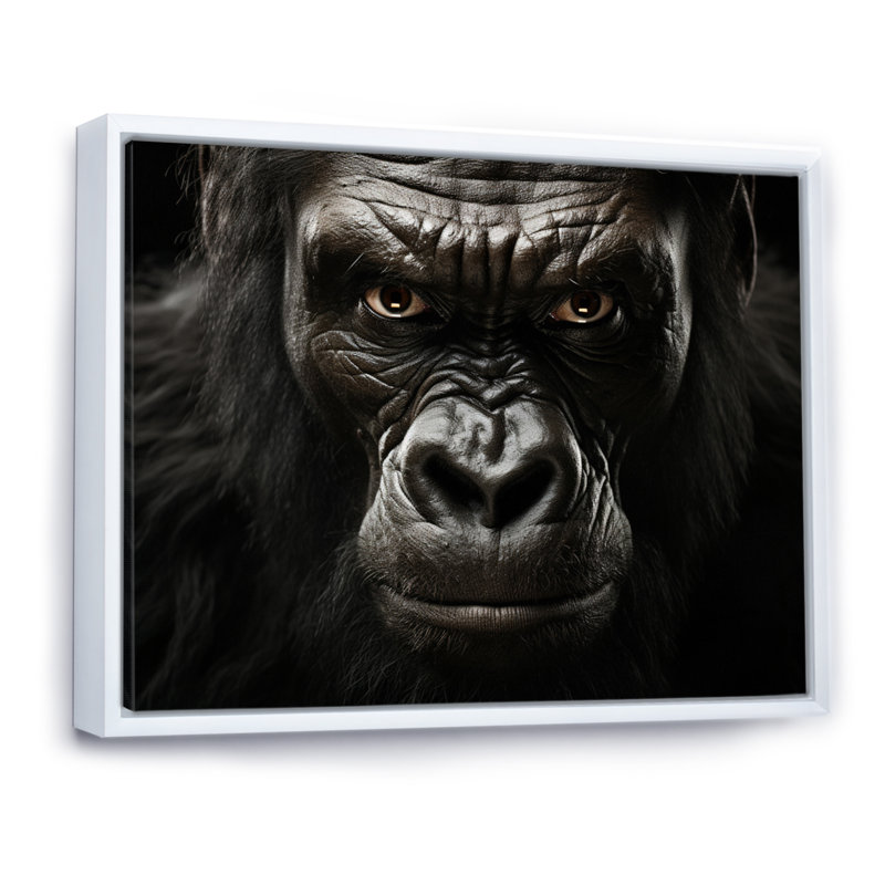 Afrique, Gorillas Majesty, impression d'art mural Afrique, H 30 po x l 40 po x P 1,5 po, Cadre flottant blanc