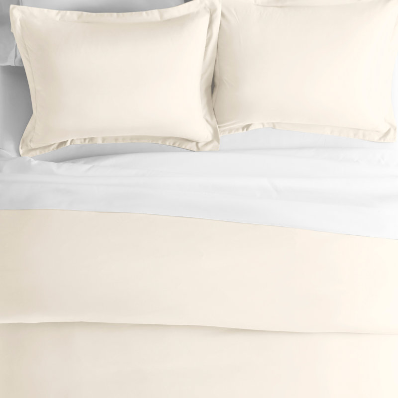 Ensemble de housse de couette en microfibre super doux, Ivoire ivoire, Housse de couette pour grand lit + 2 taies décora