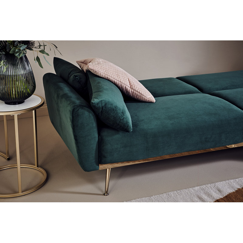 Shiflet 3 Seater Reclining Sleeper, Opal Green Velvet