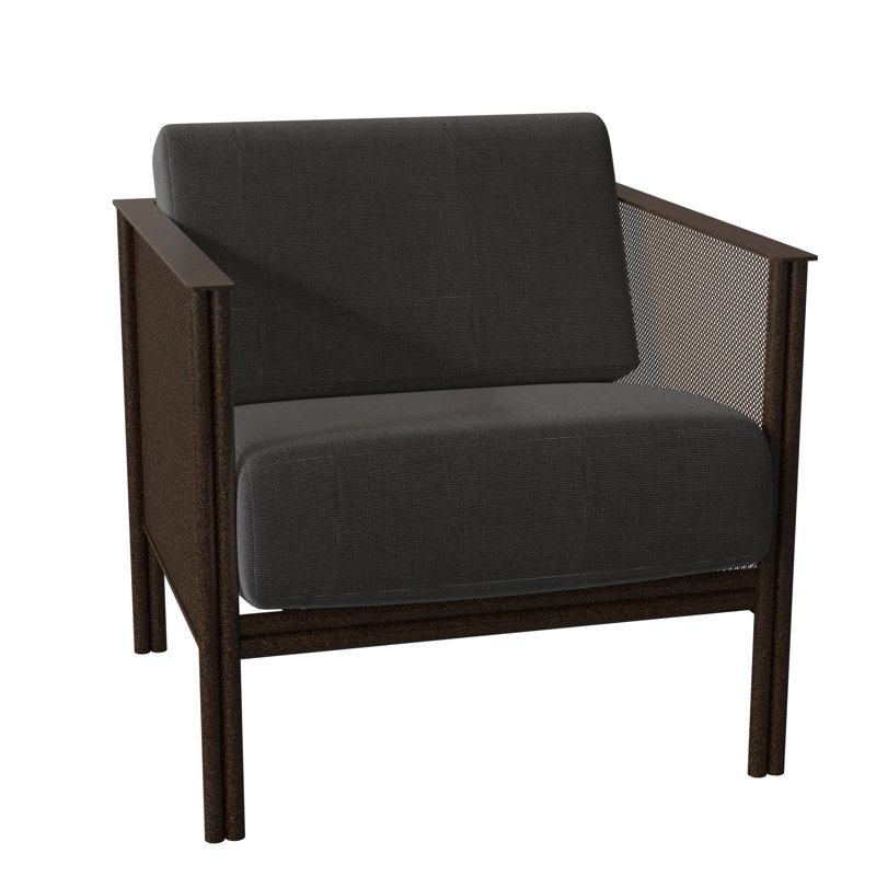 Jax Outdoor Lounge Chair, Canvas Heather Beige Sunbrella® Canvas, Chestnut Brown