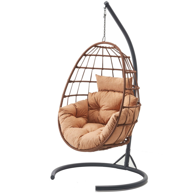 Raymondville Swing Chair with Stand, Brown