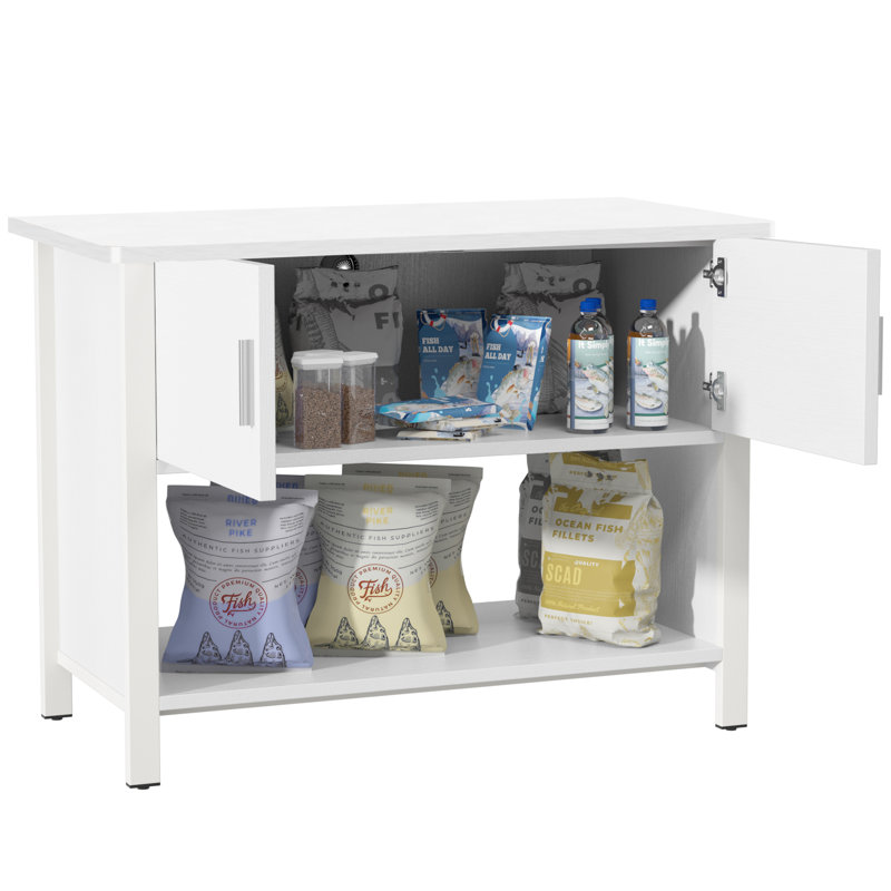 Faringdon 40 Gallons Gallon Wood Aquarium Stand, White