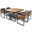Ensemble repas de patio en bois d'acacia 9 pièces GO-728648006