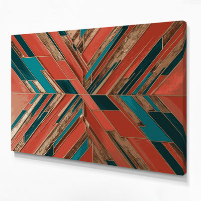 «Geometric Abstraction 55», art mural sur toile brune
