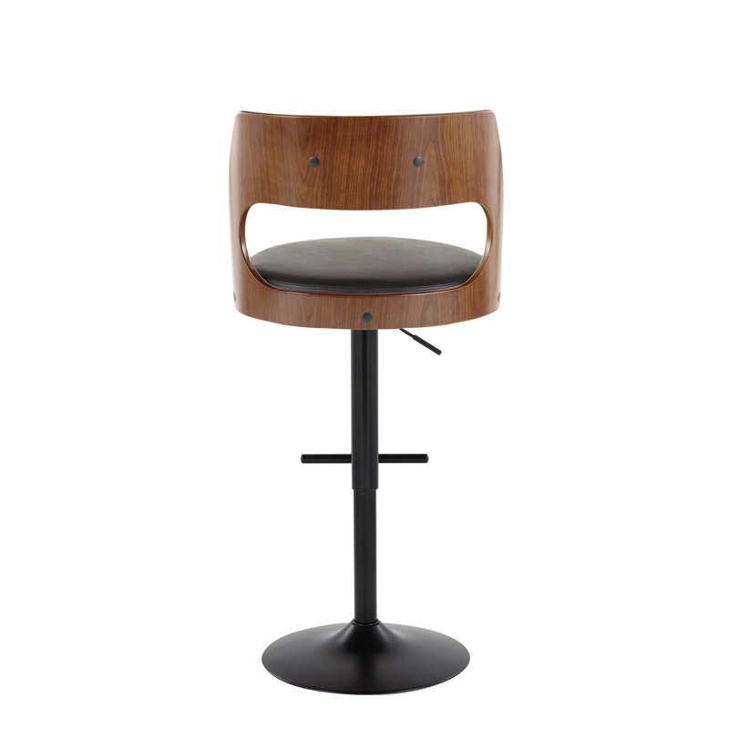 Tabouret de bar Arabelle, Noir, Noir / Acajou