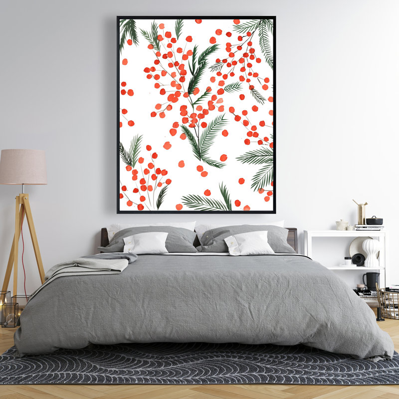 "Mistletoe", motif de toile encadrée d'arbres verts