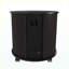 Ensemble de 2 tables de bout cylindriques noires modernes Mid-Century avec station de charge intégrée, porte coulissante et rangement à 2 niveaux-129952448-129952449
